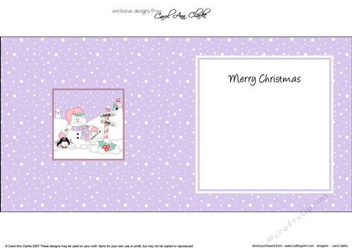 Christmas Snowman Oli & Pip Penguin are at the North Pole insert square landscape