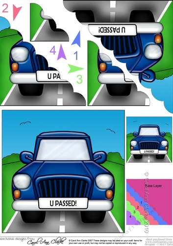 Fun Car Congratulations You Passed Driving Tes Scalloped Corner Stacker