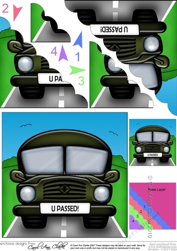 Fun Army Truck Congratulations You Passed Driving Tes Scalloped Corner Stacker