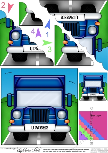Fun Blue Lorry Congratulations You Passed Driving Tes Scalloped Corner Stacker