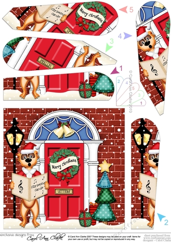 Meerkat at the Christmas Door Fan Pyramage Topper