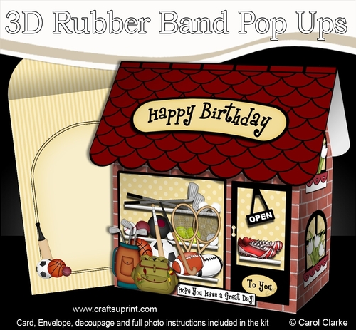 3D Shoppe Pop Up Rubber Band Card Kit  -  The Bats n Balls Sports shop