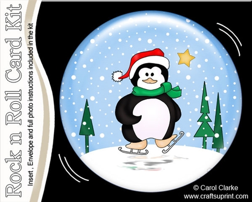Little Christmas Skating Penguin - Snowglobe Rock n Roll Kit