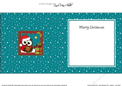 Christmas Little Hoot Owl has lots of Presents matching insert square landscape