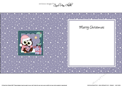 Christmas Little Hoot Owl has lots of Presents matching insert square landscape