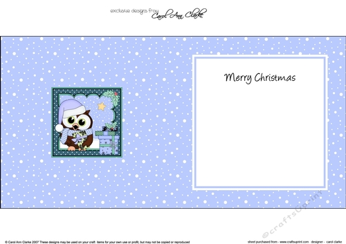 Christmas Little Hoot Owl has lots of Presents matching insert square landscape
