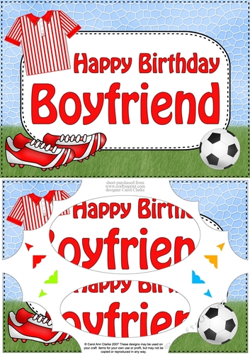 A5 Birthday BOYFRIEND Football Scallop Corners and Pyramage