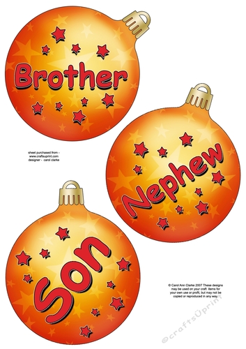 3D Christmas Bauble Decoupage Sheet