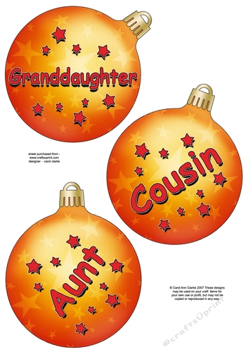 3D Christmas Bauble Decoupage Sheet