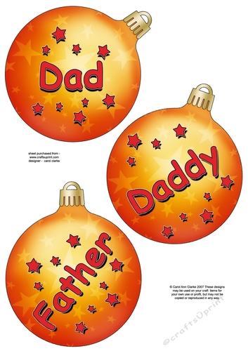 3D Christmas Bauble Decoupage Sheet