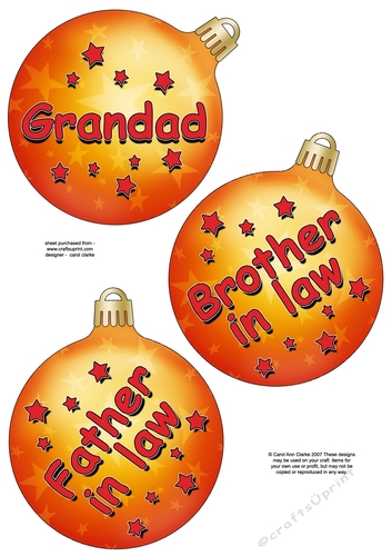 3D Christmas Bauble Decoupage Sheet