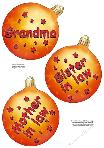 3D Christmas Bauble Decoupage Sheet
