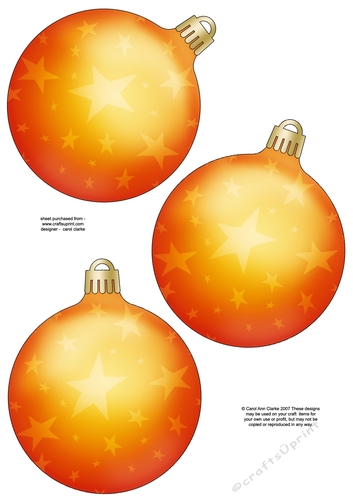 3D Christmas Bauble Decoupage Sheet