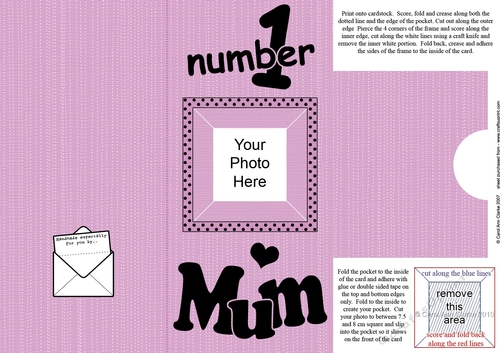 Add a Photo Number 1 Mum with easy fold frame