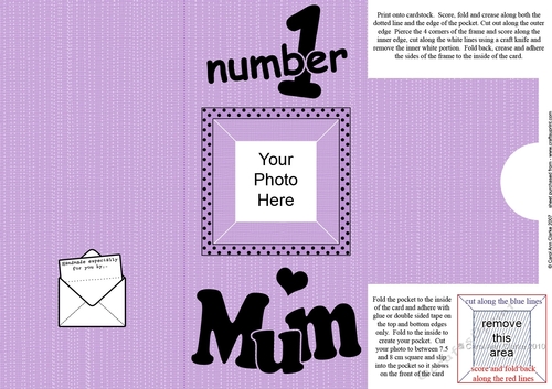 Add a Photo Number 1 Mum with easy fold frame
