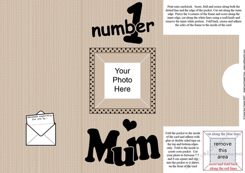 Add a Photo Number 1 Mum with easy fold frame