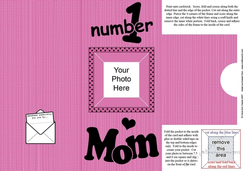 Add a Photo Number 1 Mom with easy fold frame