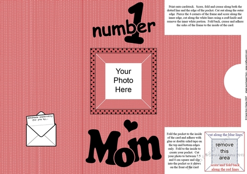 Add a Photo Number 1 Mom with easy fold frame
