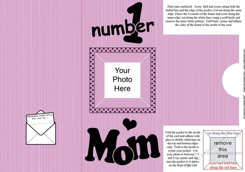 Add a Photo Number 1 Mom with easy fold frame