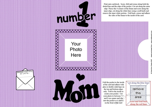 Add a Photo Number 1 Mom with easy fold frame
