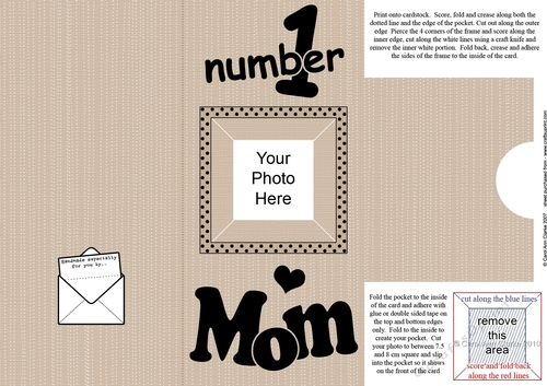 Add a Photo Number 1 Mom with easy fold frame