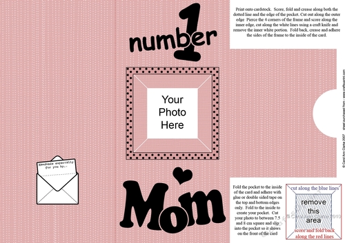 Add a Photo Number 1 Mom with easy fold frame