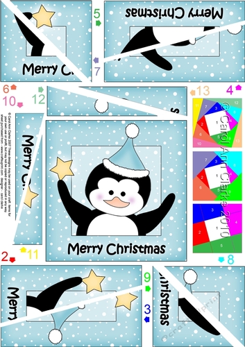 Cute Christmas Penguin Twisted Spiral Side Stacker