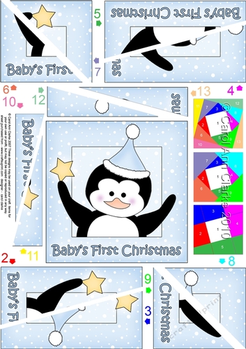 Babys First Christmas Cute Christmas Penguin Twisted Spiral Side Stacker
