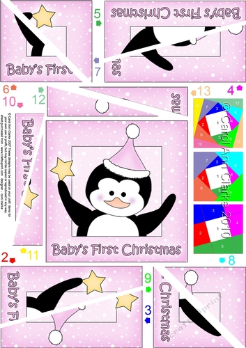 Babys First Christmas Cute Christmas Penguin Twisted Spiral Side Stacker