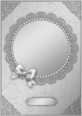 A4 Metallic Lace and Bow Card Front