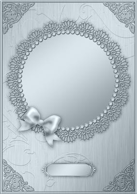 A4 Metallic Lace and Bow Card Front