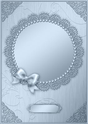 A4 Metallic Lace and Bow Card Front