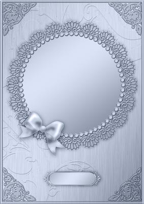 A4 Metallic Lace and Bow Card Front
