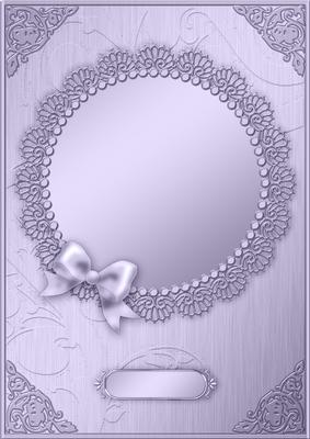 A4 Metallic Lace and Bow Card Front