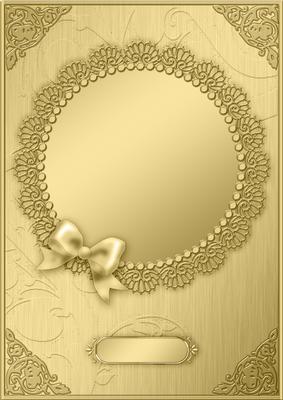 A4 Metallic Lace and Bow Card Front