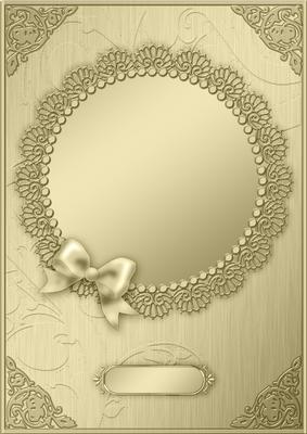 A4 Metallic Lace and Bow Card Front