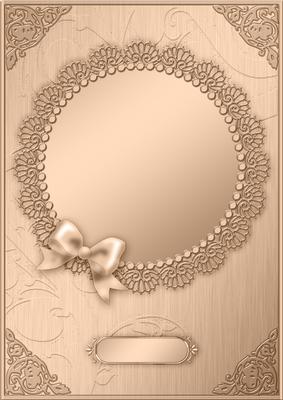A4 Metallic Lace and Bow Card Front