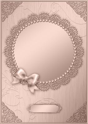 A4 Metallic Lace and Bow Card Front