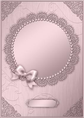 A4 Metallic Lace and Bow Card Front