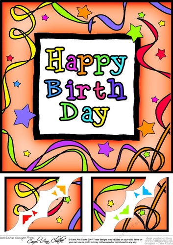 8 x 8 Birthday Scalloped corner Topper