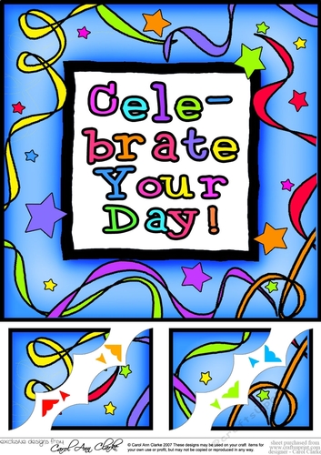 8 x 8 Celebrate Your Day! Scalloped corner Topper