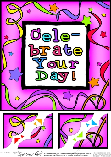 8 x 8 Celebrate Your Day! Scalloped corner Topper