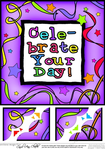 8 x 8 Celebrate Your Day! Scalloped corner Topper
