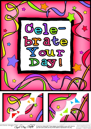 8 x 8 Celebrate Your Day! Scalloped corner Topper