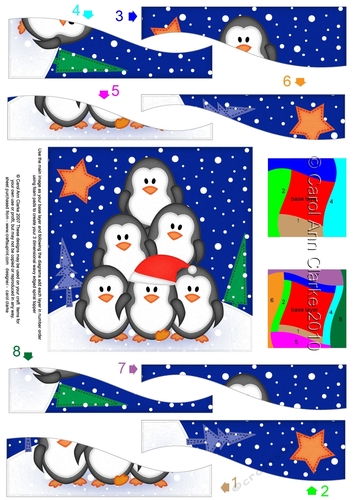 Cute Christmas Penguin Tree Felties Wavy Spiral Side Stacker