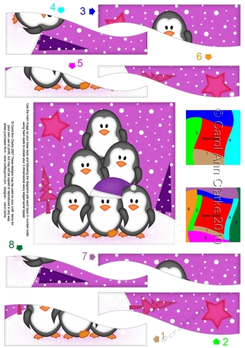 Cute Christmas Penguin Tree Felties Wavy Spiral Side Stacker