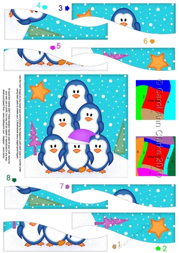Cute Christmas Penguin Tree Felties Wavy Spiral Side Stacker
