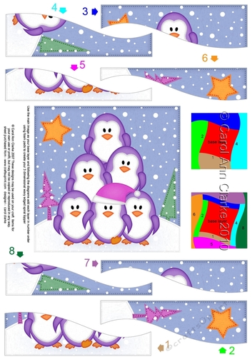 Cute Christmas Penguin Tree Felties Wavy Spiral Side Stacker