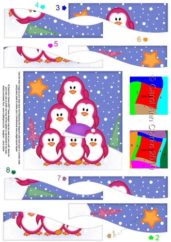 Cute Christmas Penguin Tree Felties Wavy Spiral Side Stacker