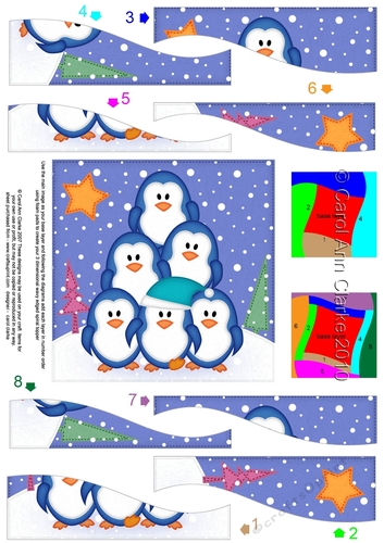 Cute Christmas Penguin Tree Felties Wavy Spiral Side Stacker